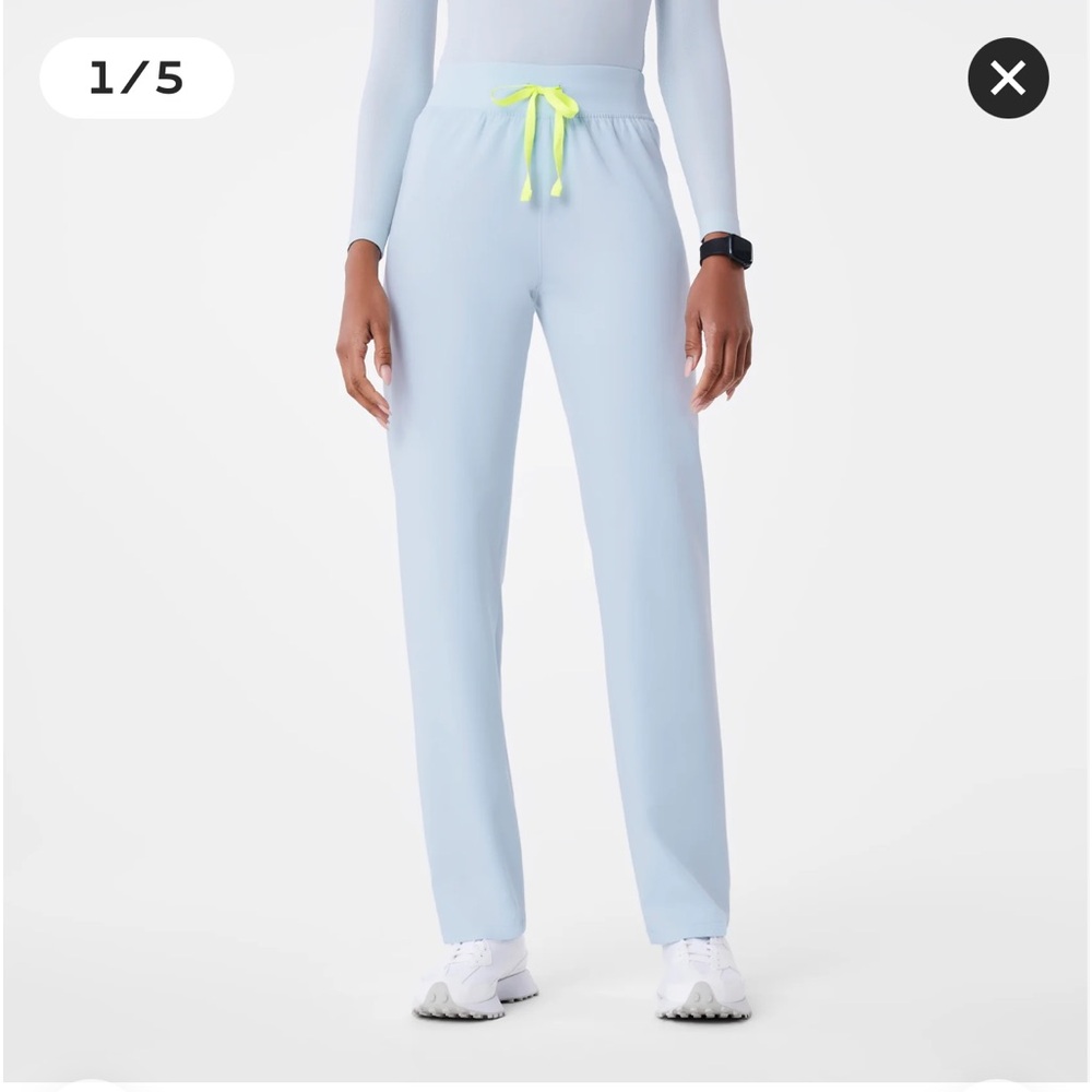 Figs High Waisted Livingston Basic Scrub Pants “open skies”